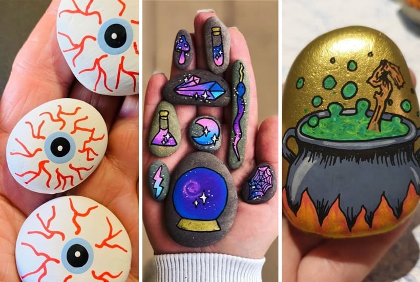 30+ Best Halloween Painted Rocks For Inspiration In 2024