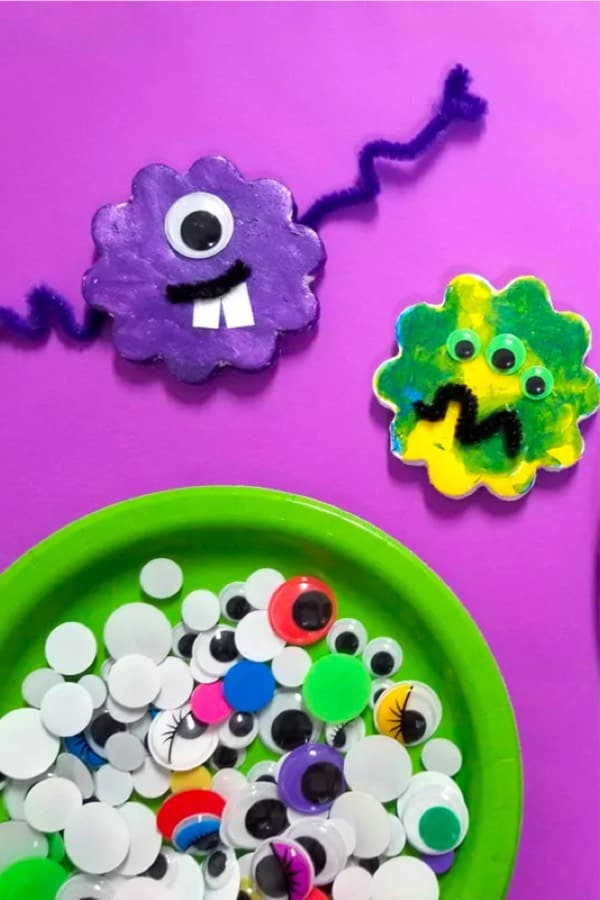 diy magnent craft for kids with monsters