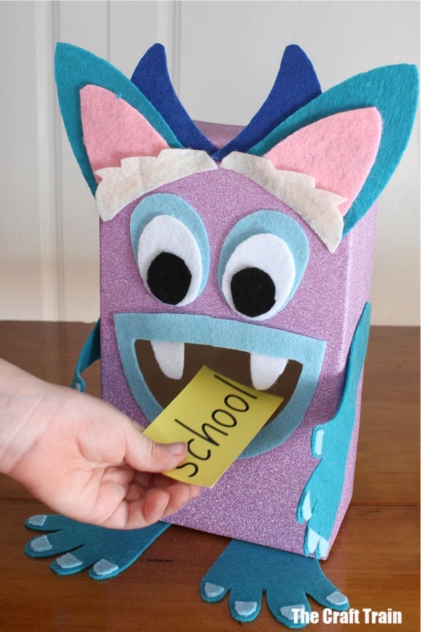 monster craft game for kids with cardboard