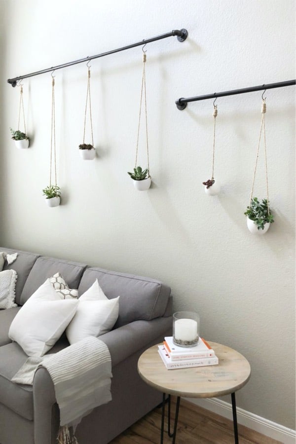 make your own hanging succulent wall art