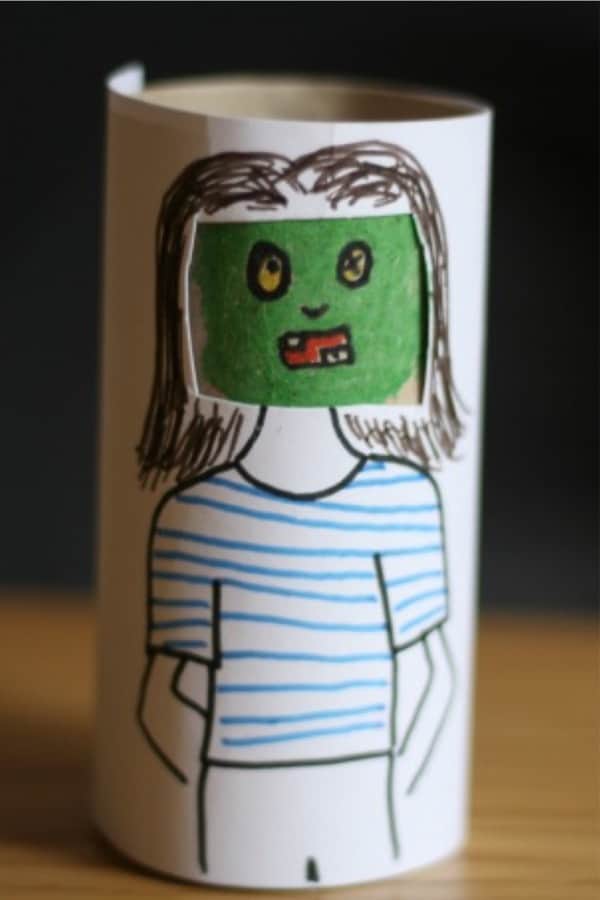 halloween zombie toilet roll craft