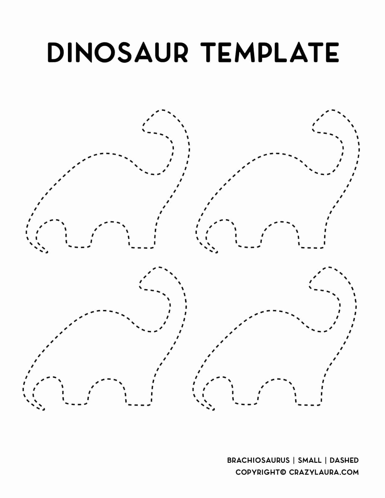four small dinosaur outlines for kids craft projects