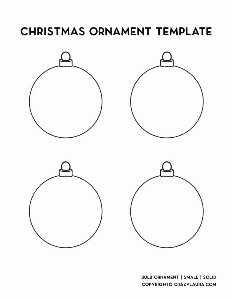 Free Christmas Ornament Template Printables & Outlines - Crazy Laura