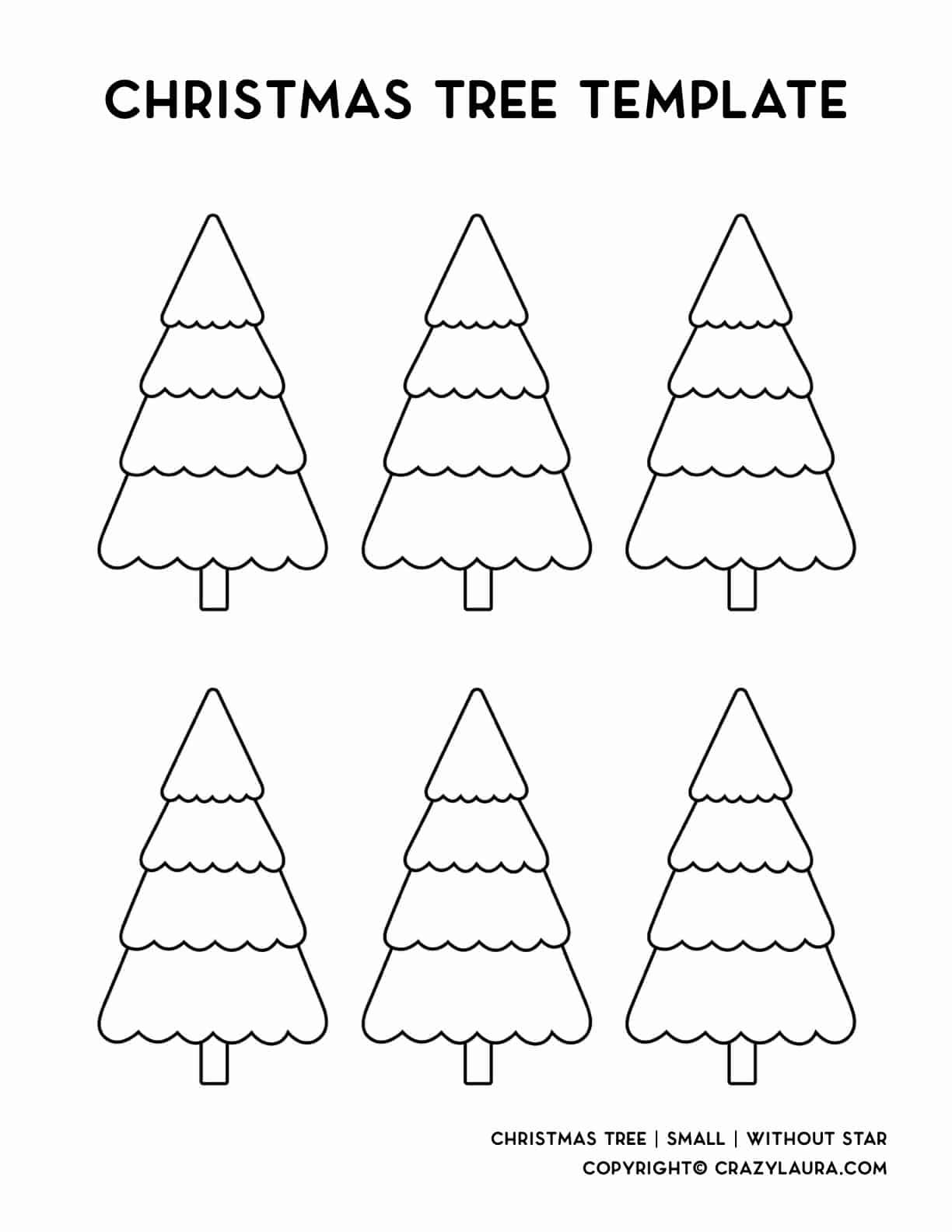 small sized tree templates for december