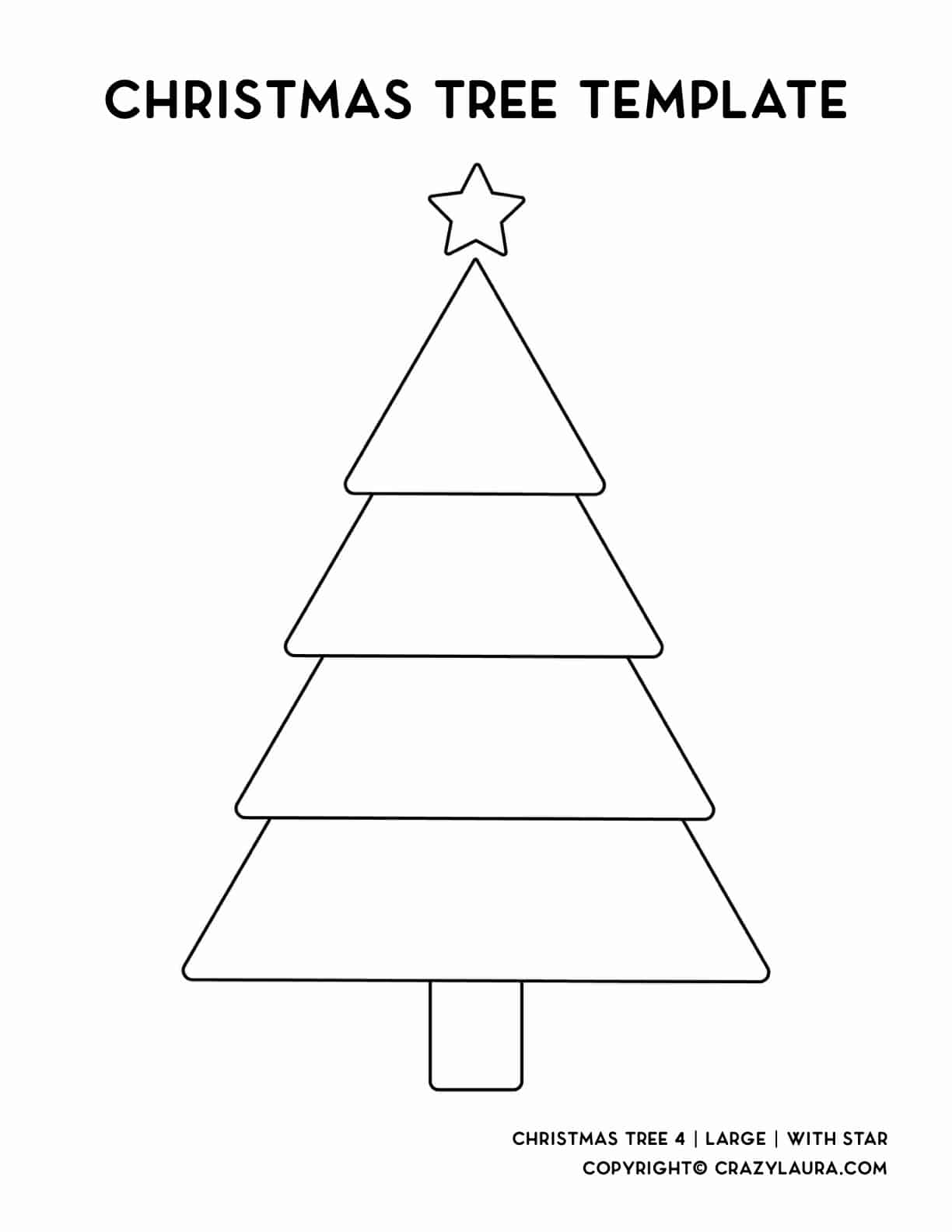 large tree outline for christmas crafts