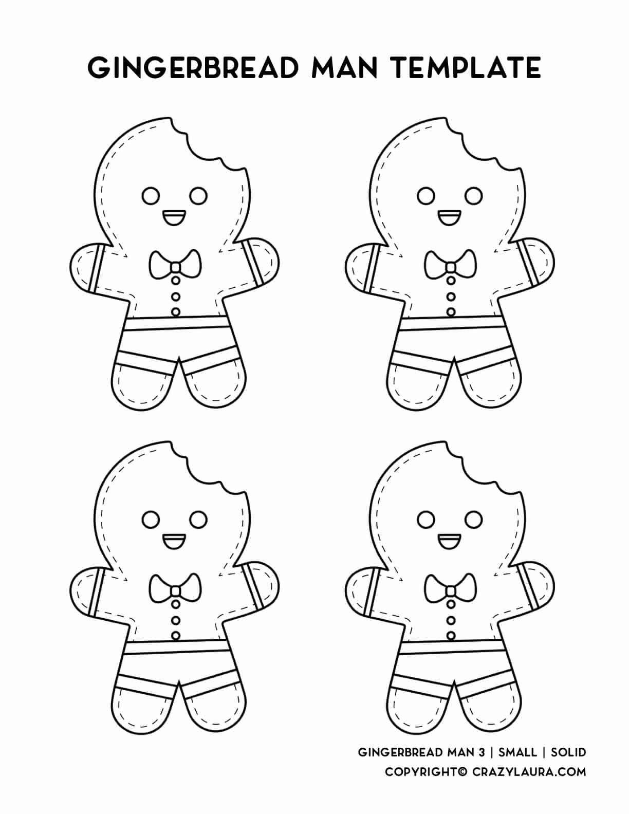 small templates of christmas gingerbread man outlines