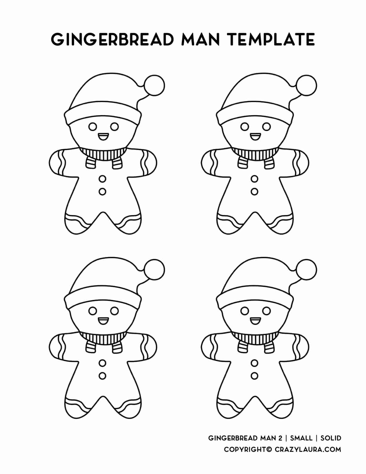 small gingerbread men printable template sheet