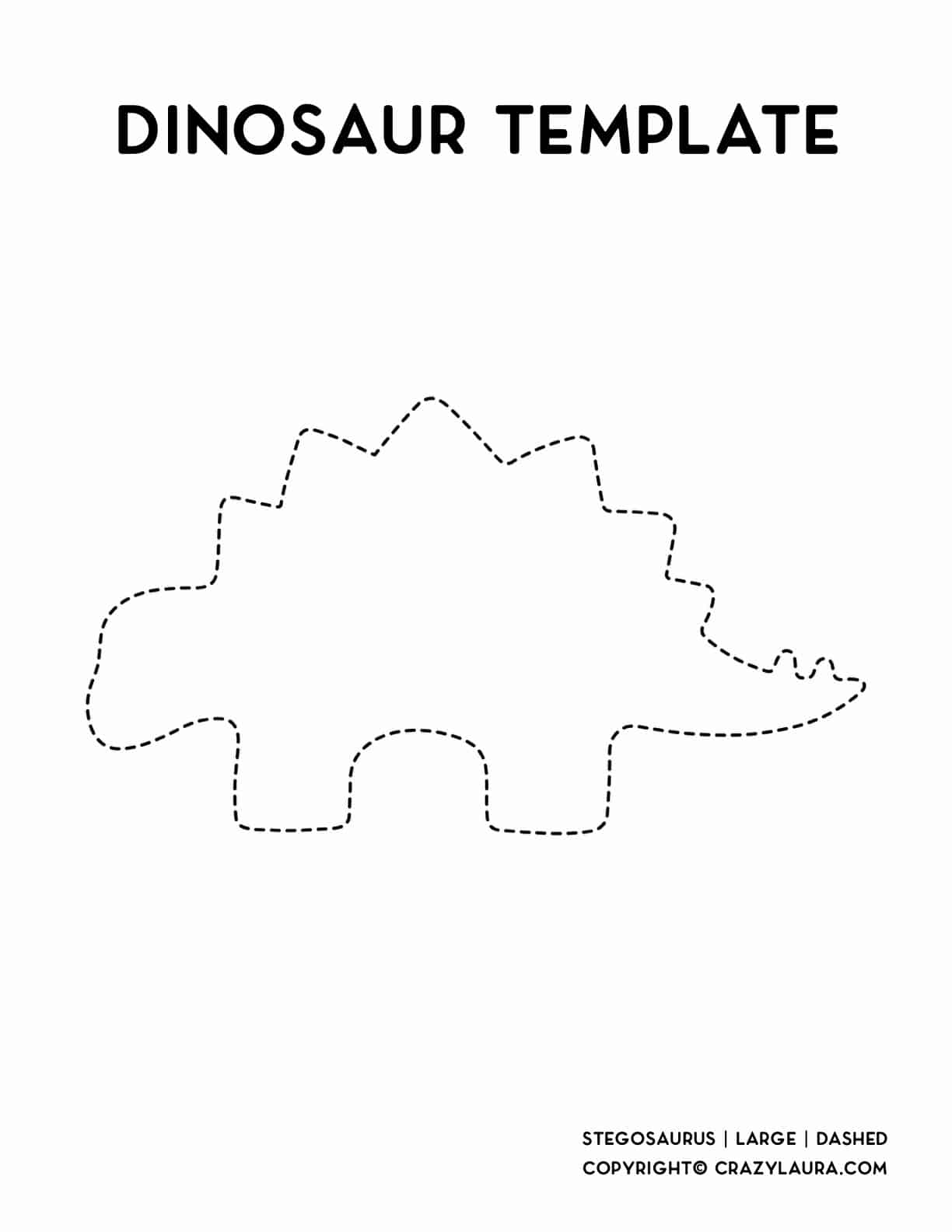 large stencil outline of kids dinosaur