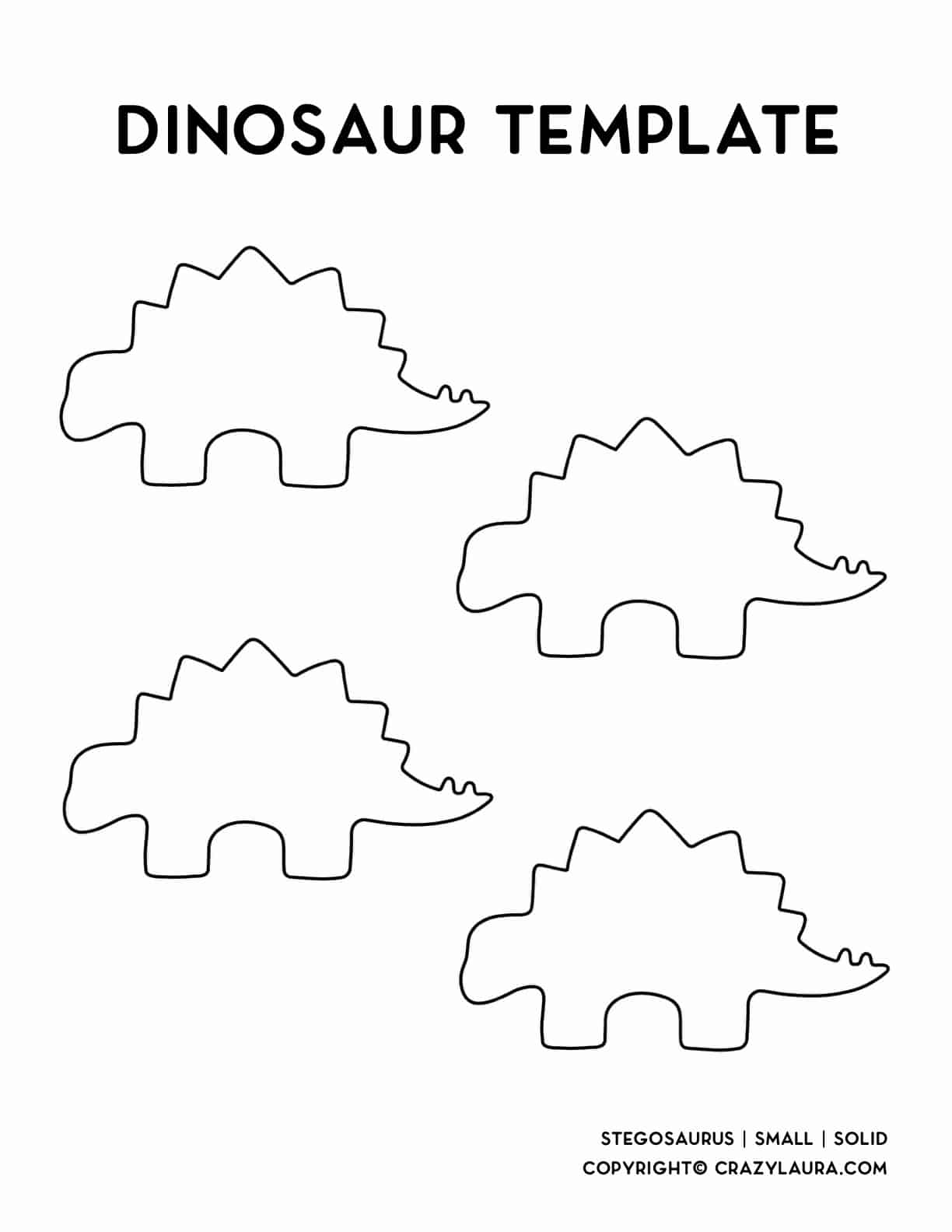 small stegosaurus dinosaur printable stencil