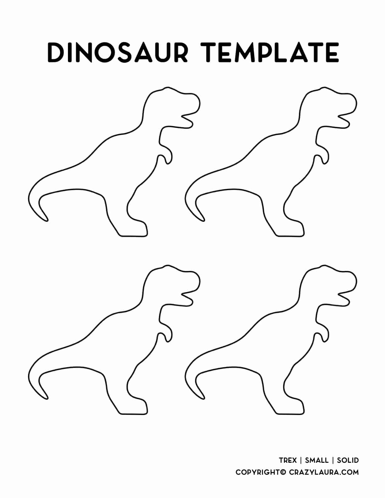 small sized trex dinosaur printable