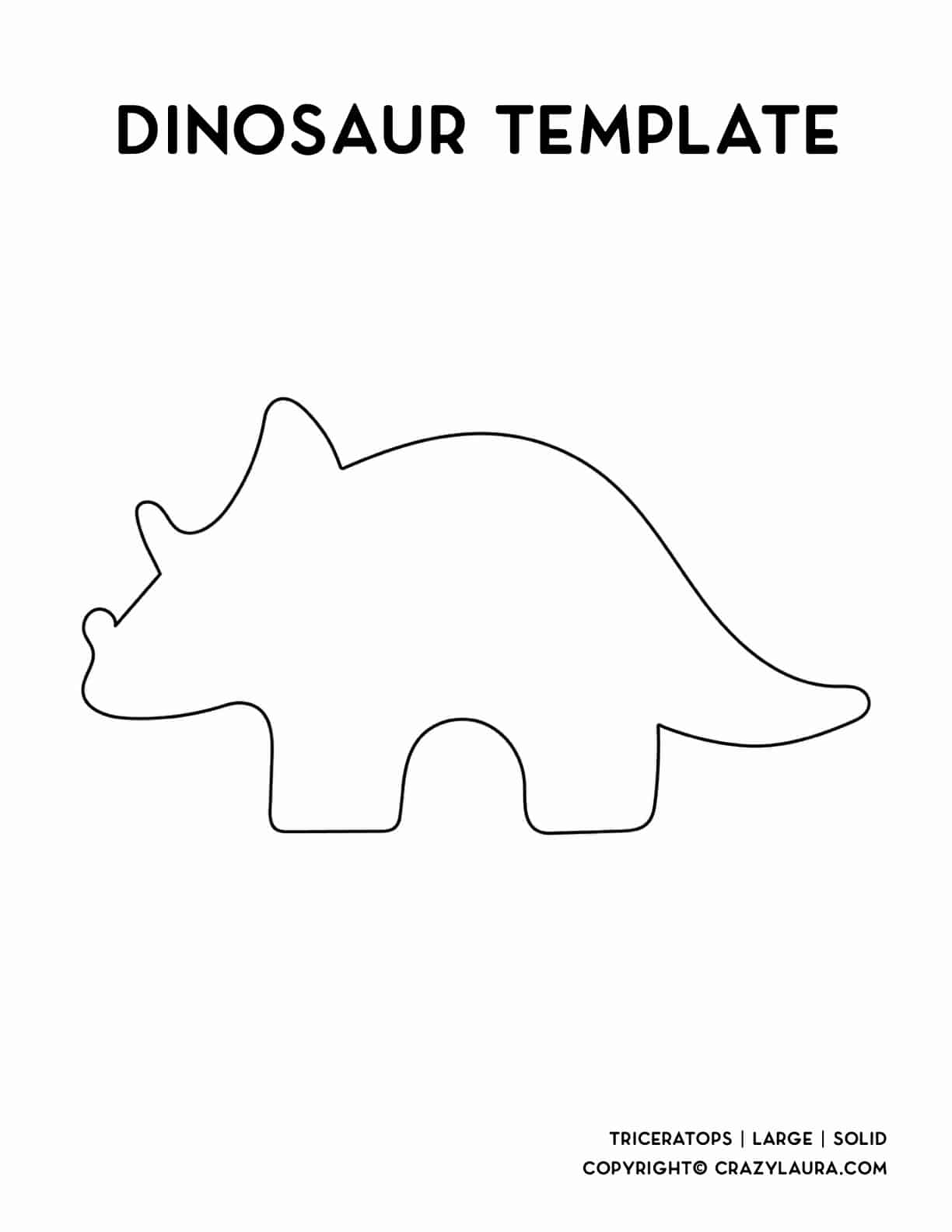 large triceratops outline for print and cut