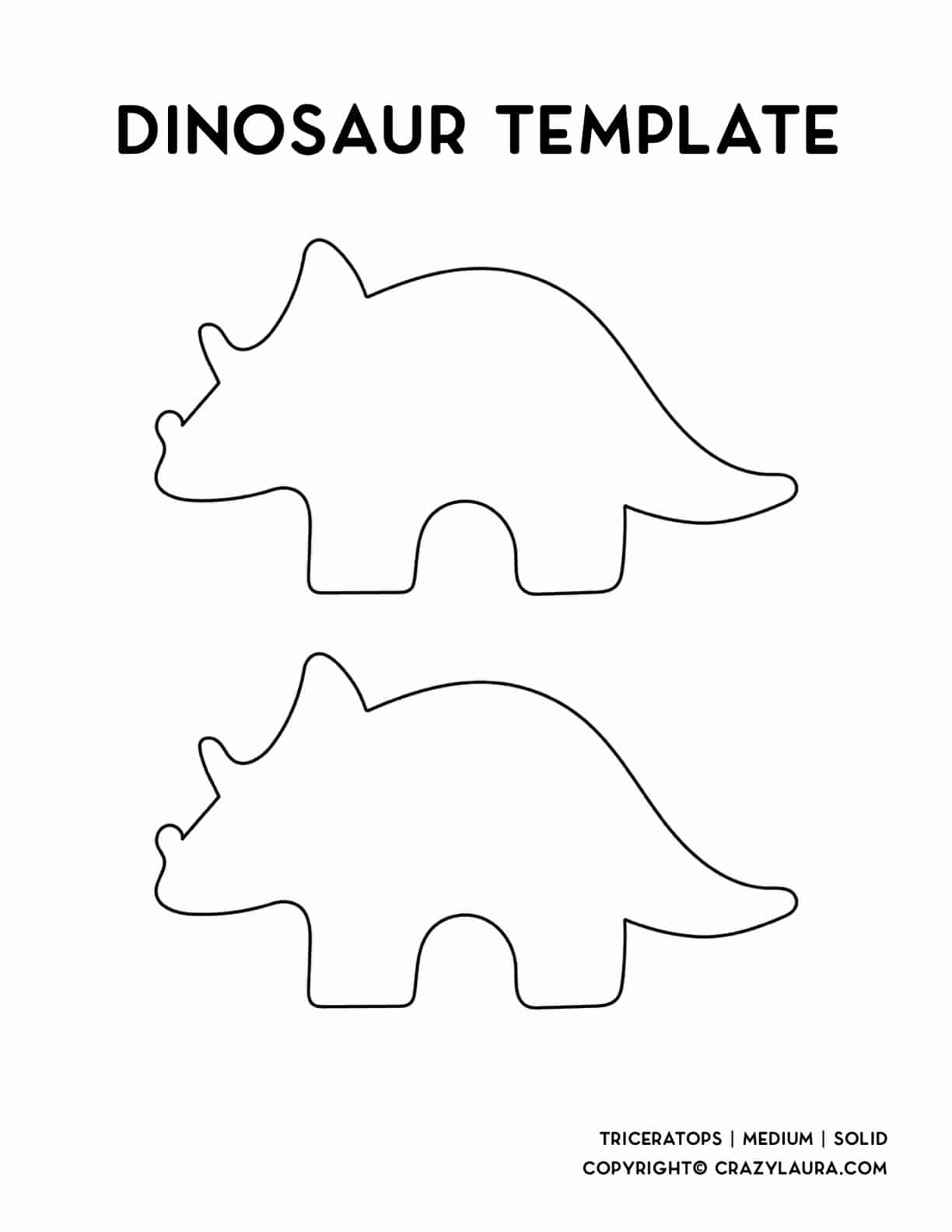 easy tracing template for triceratops