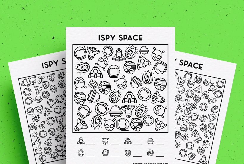 Free Space I Spy Printable Activity For Kids