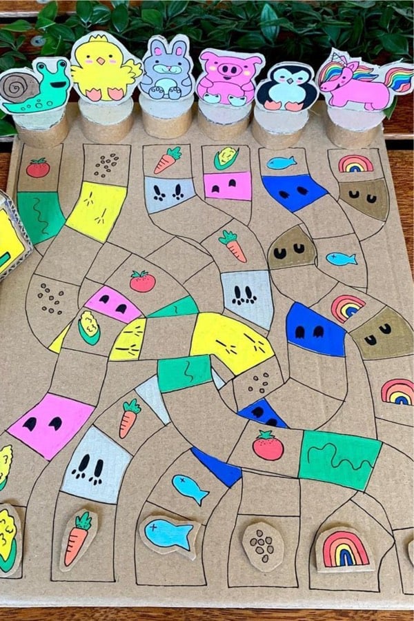 make your own cardboard game for kids