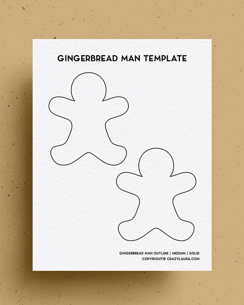 outline printable page of gingerbread man