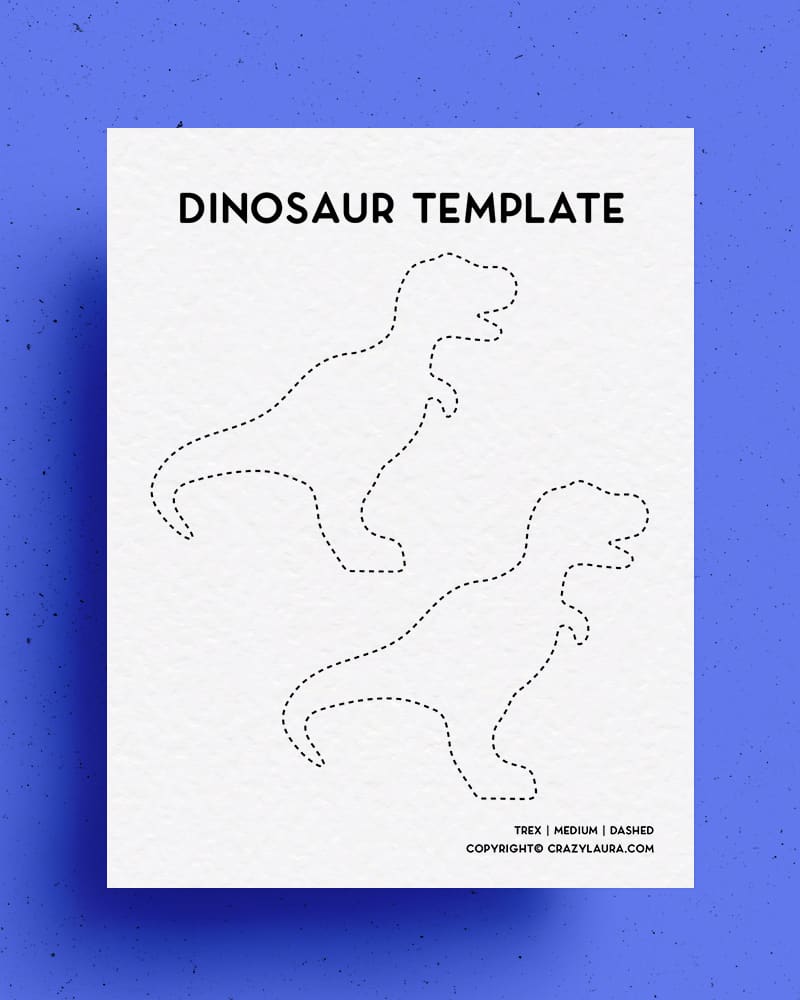 simple cutout printable of dinosaur