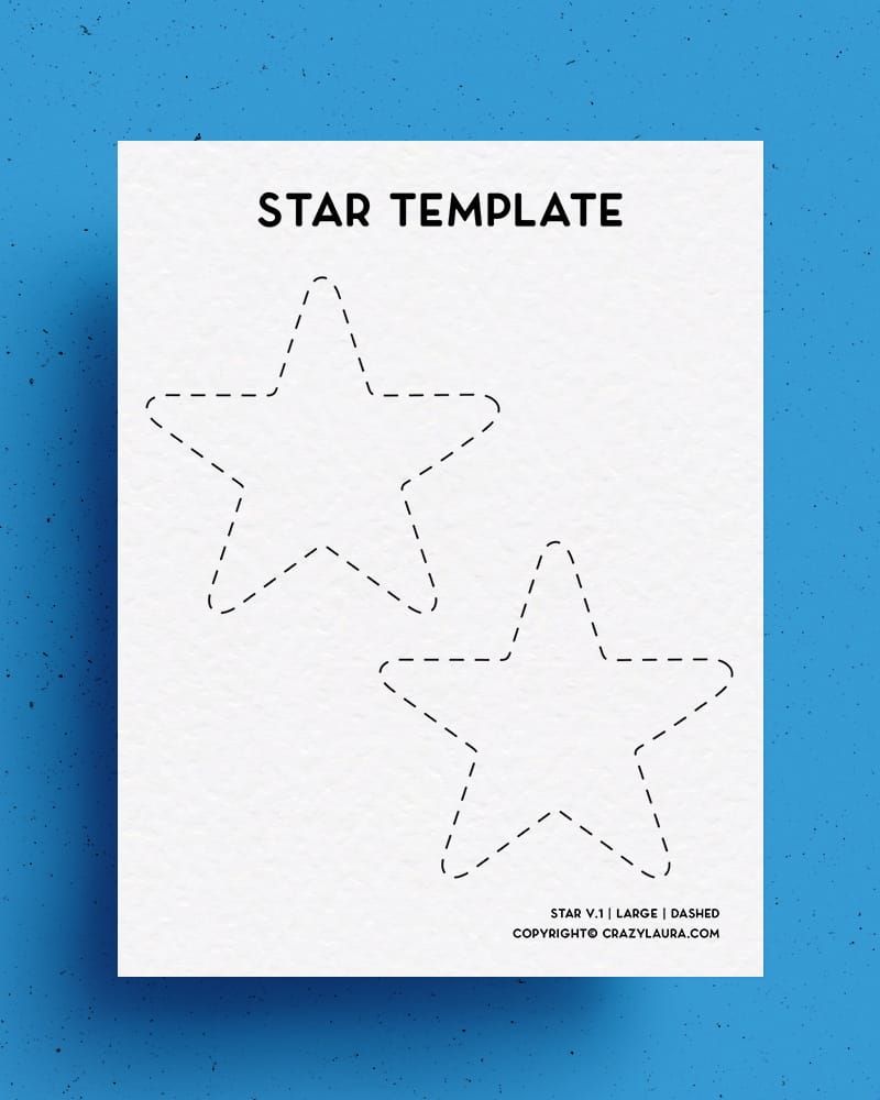 free tracing sheet of star for crafts