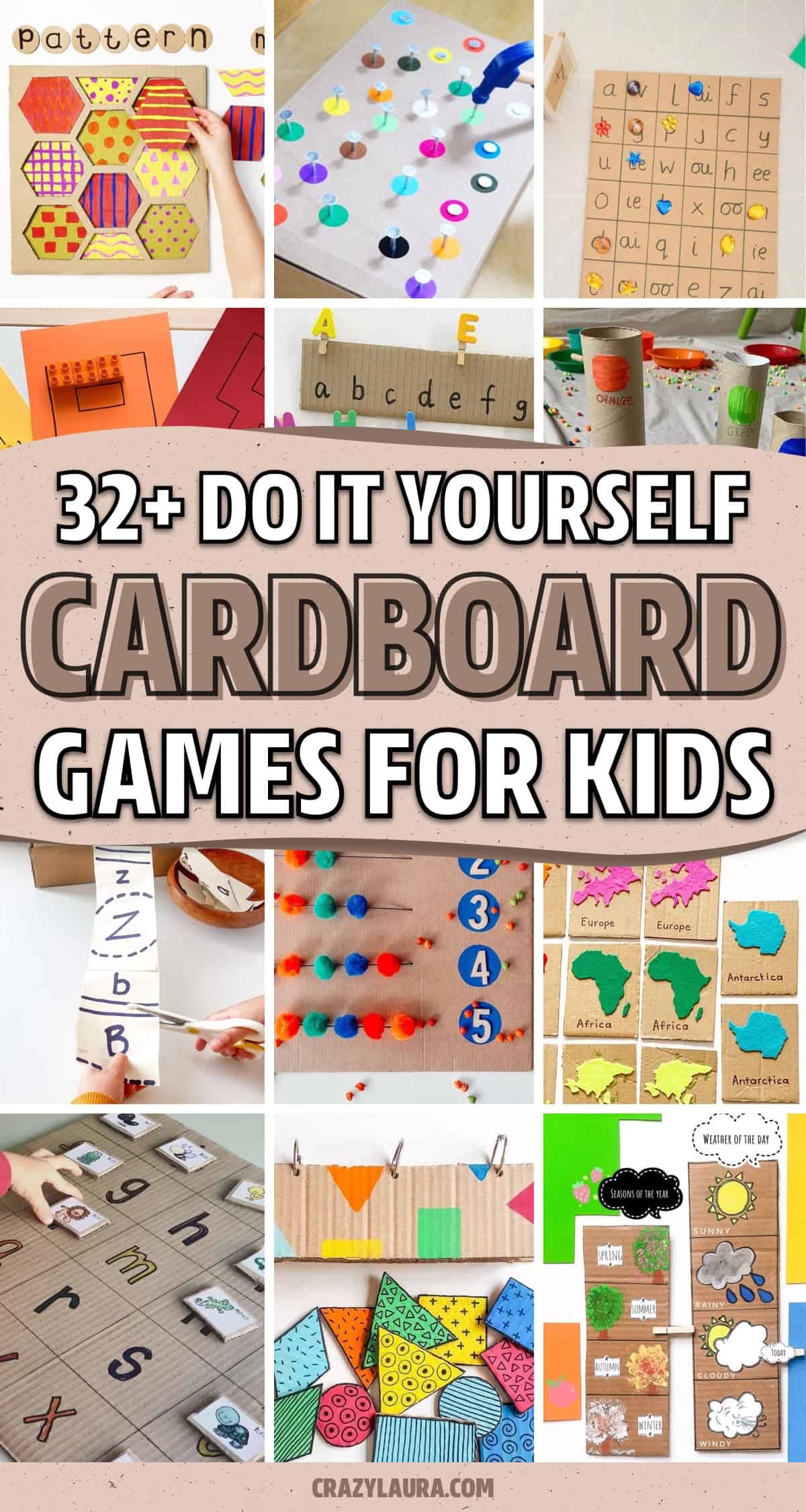 homemade games made with leftover cardboard
