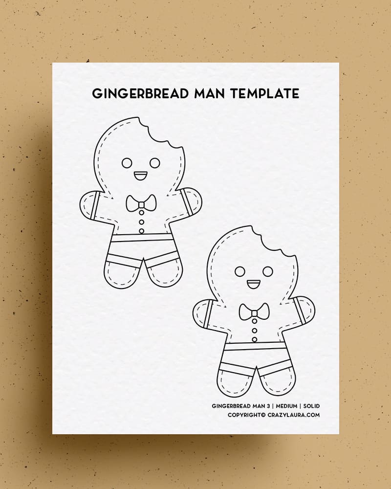 cute gingerbread man template for kids crafts