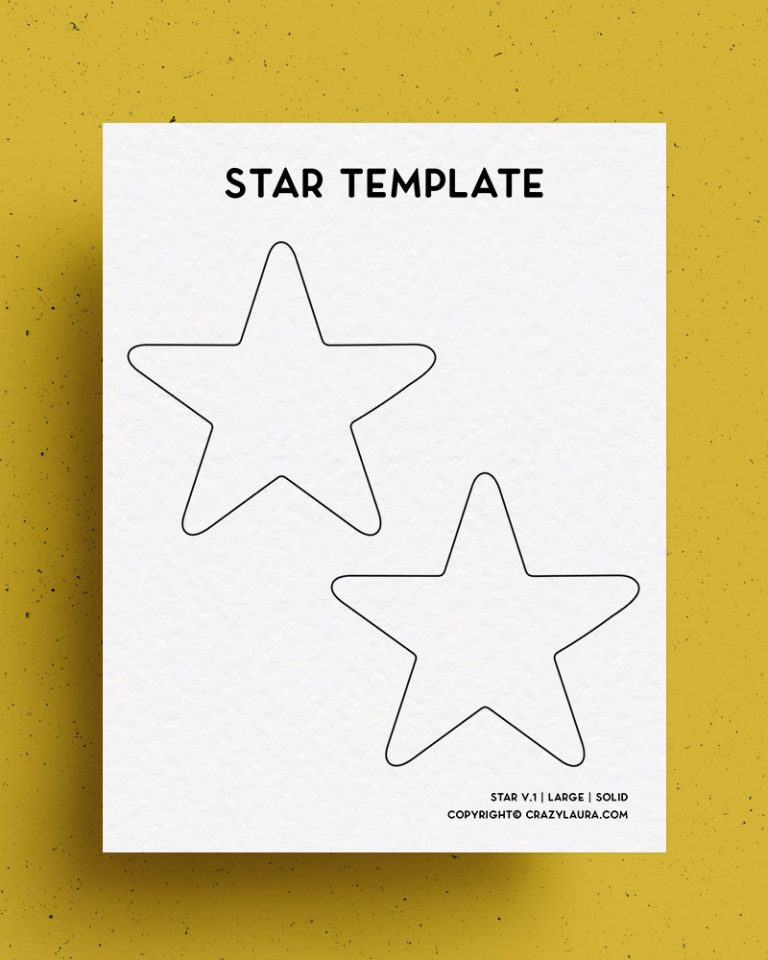 Free Star Template &amp; Stencil Cutout Printable For