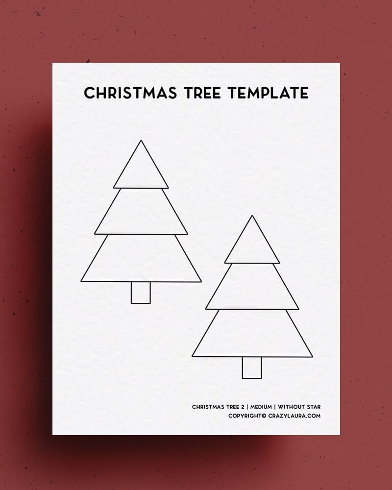 simple tree template outline for christmas