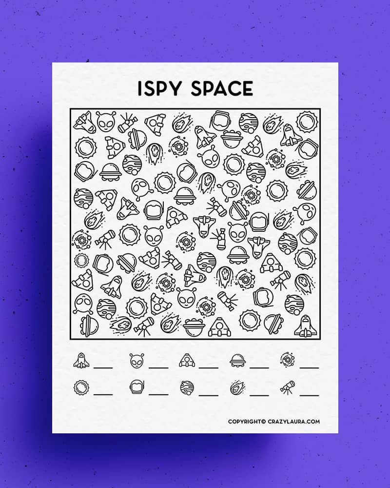 printable activity for kids with space theme