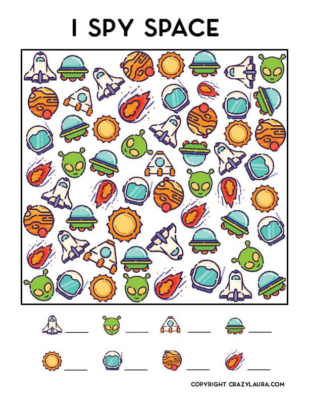 free color i spy space game sheet