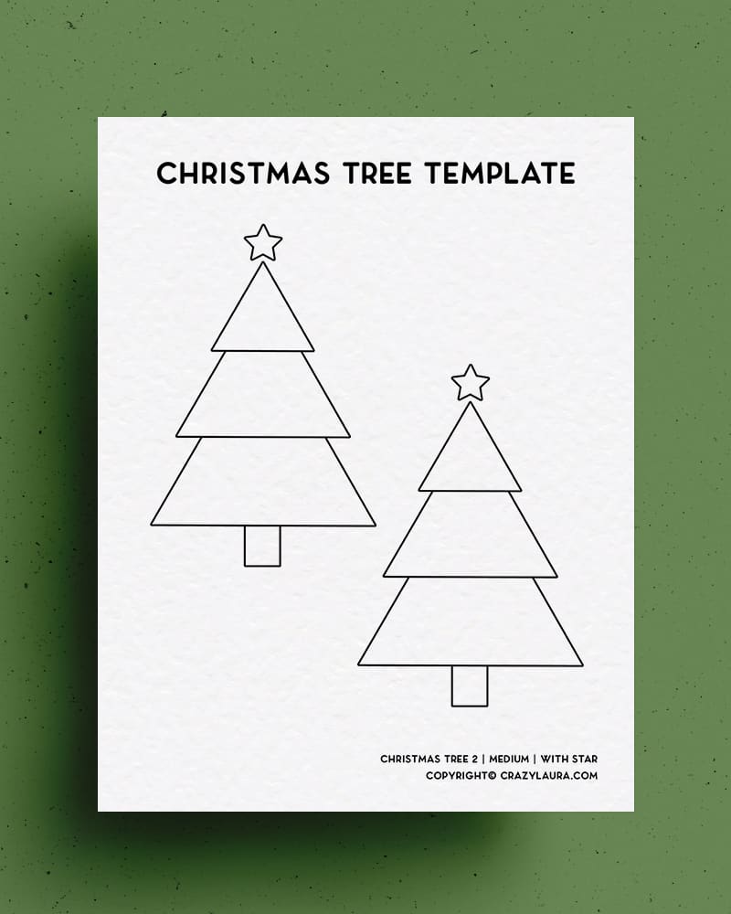free holiday tree cutout for crafts