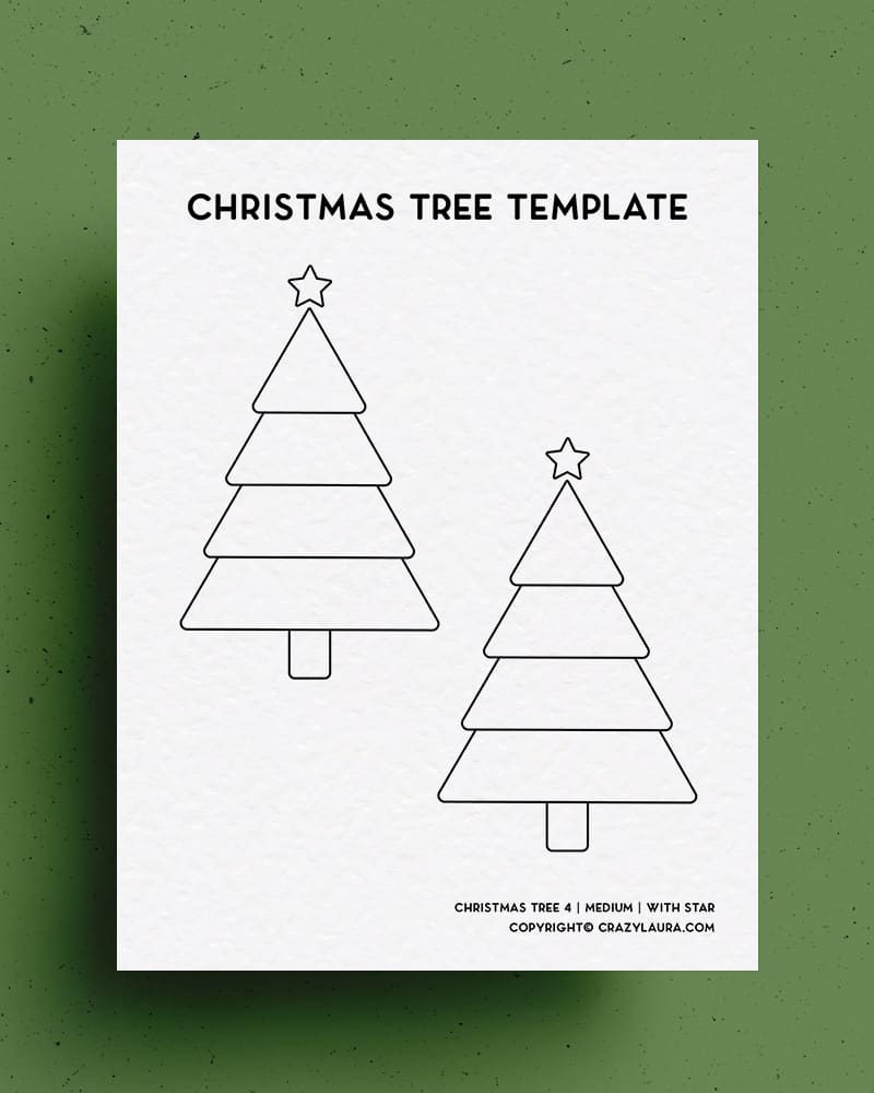 christmas tree template for felt crafts