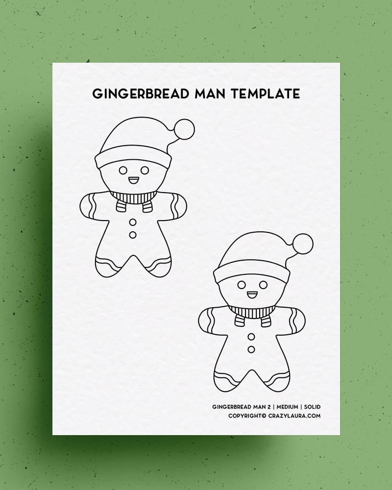 gingerbread man with santa hat coloring printable