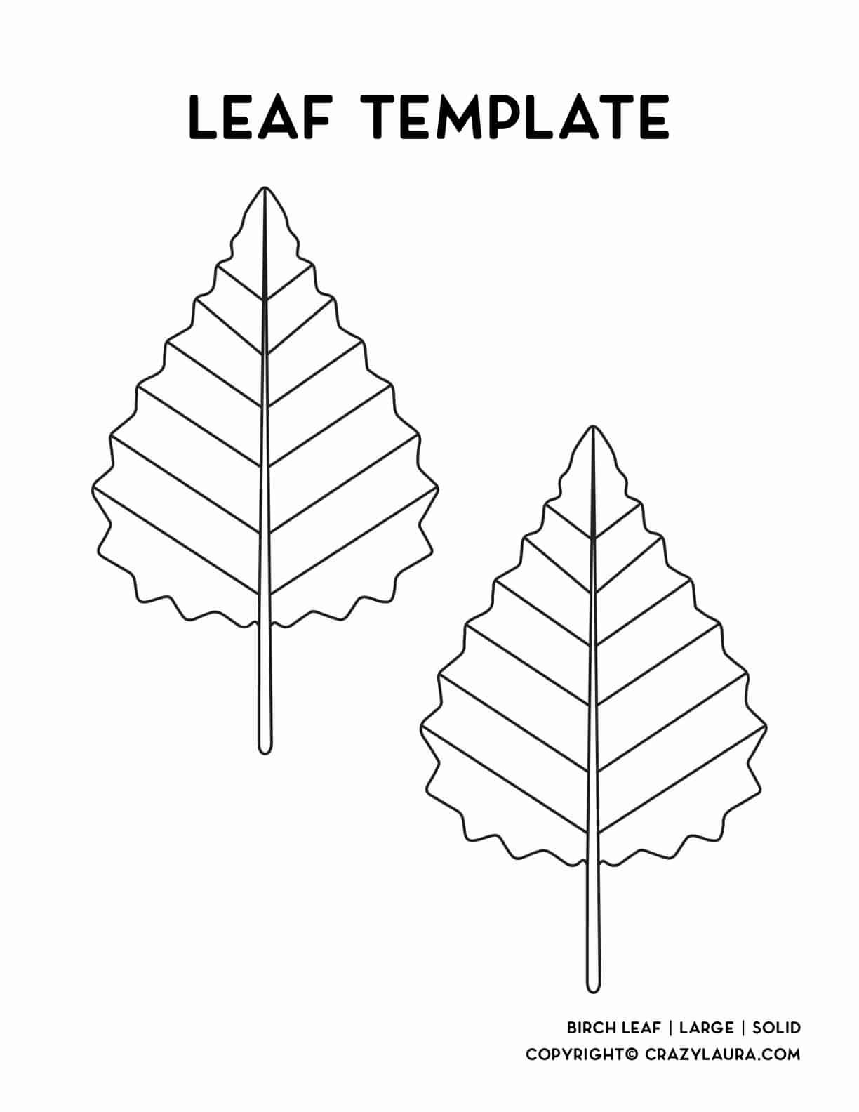 medium birch tree leaves for printing