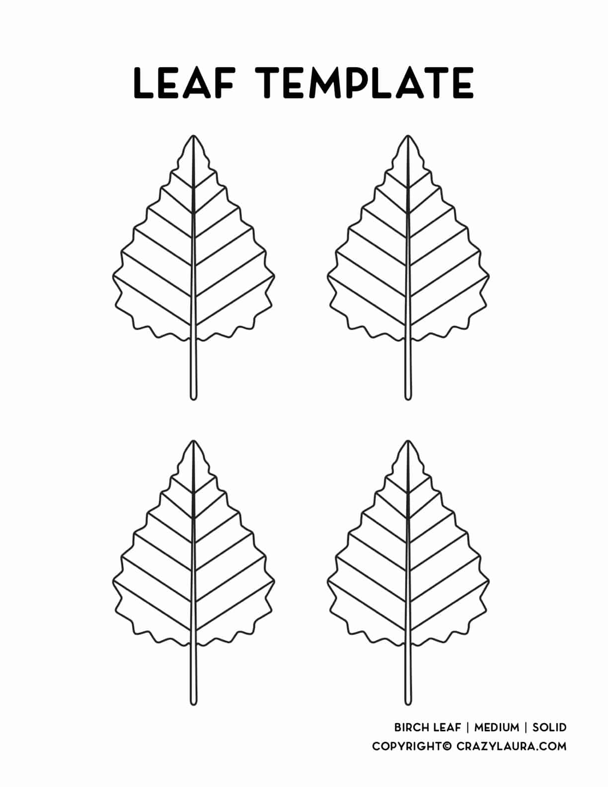 printable sheet of small leaves