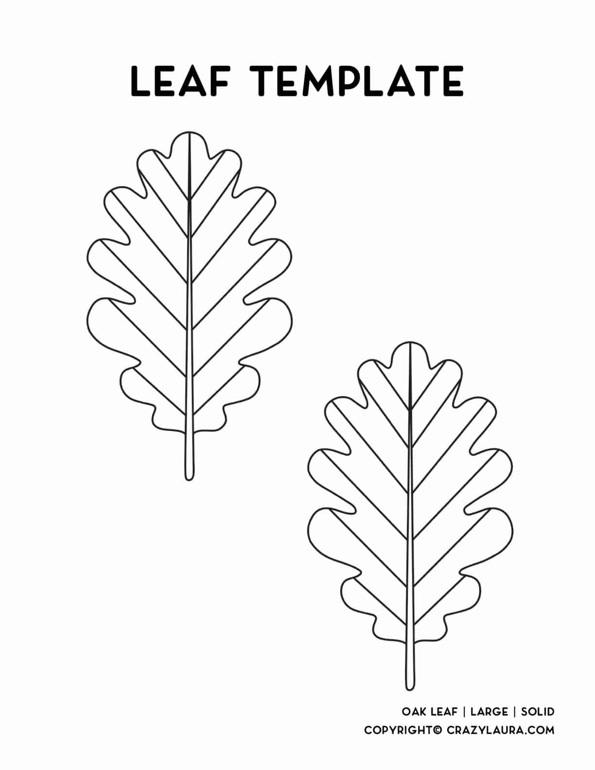 oak tree leaf printable page