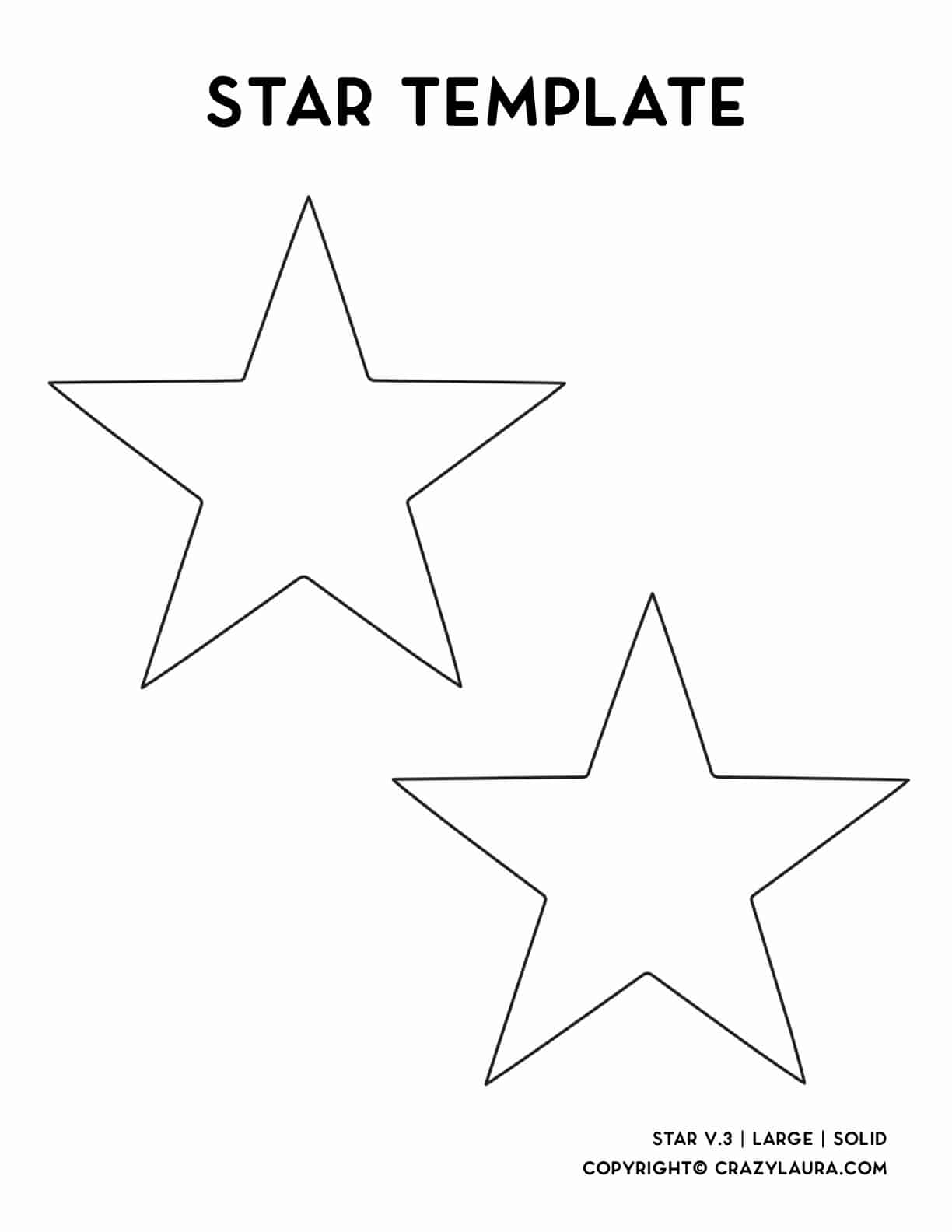 sharp point star outline for crafts