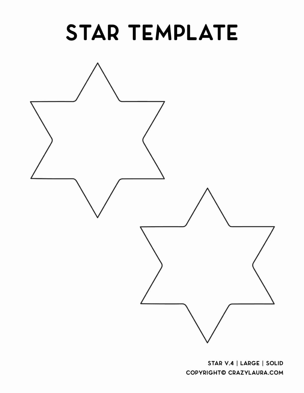 6 point free star template to print off