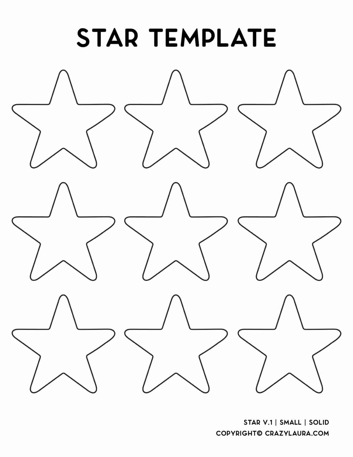 small star printable cut outs