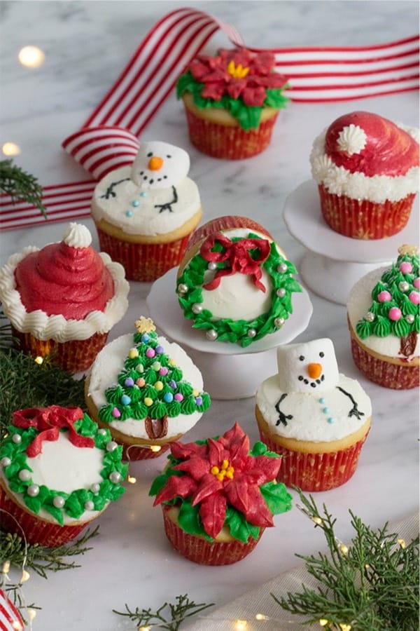 how to decorate cupcakes for chirstmas