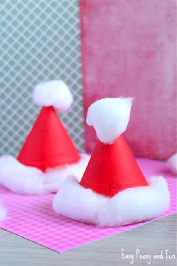 cute christmas santa hat project for kids