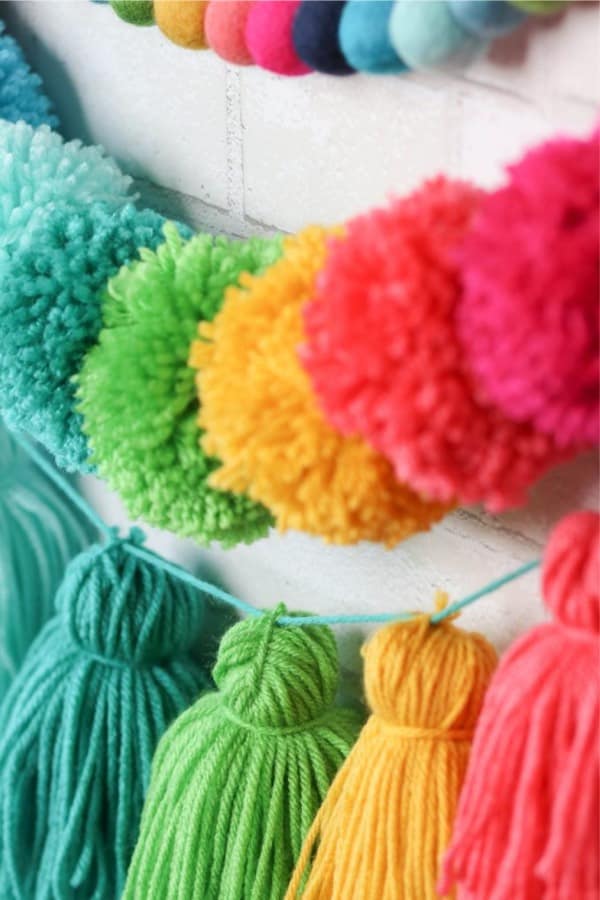 coloful tassel diy garland inspiration