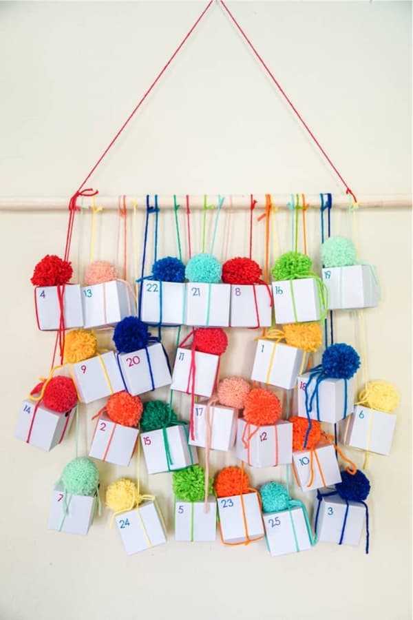 colorful advent wall hanging for the holidays