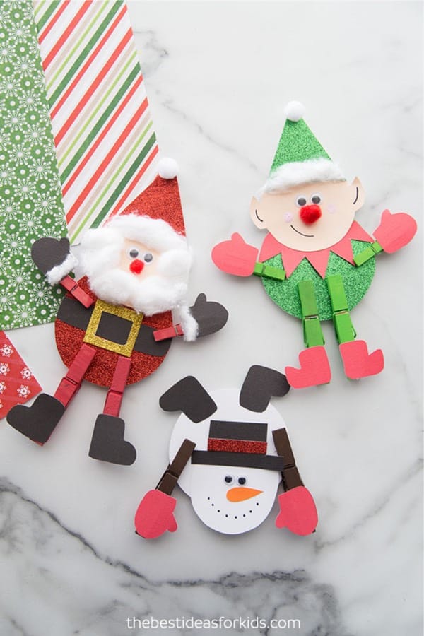 holiday craft project with clothespins