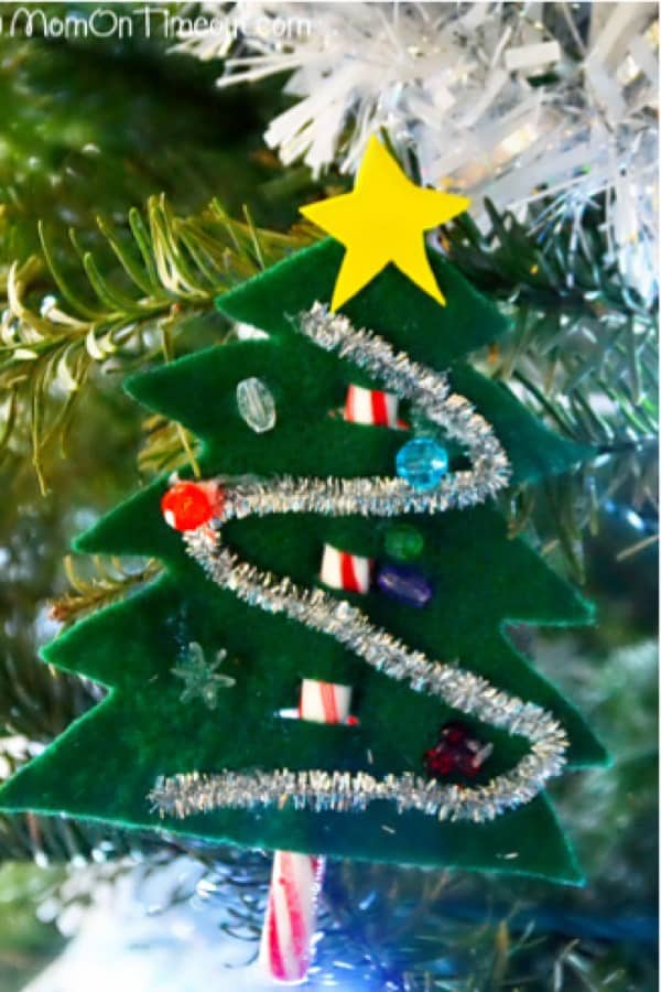 felt christmas tree craft project for kids
