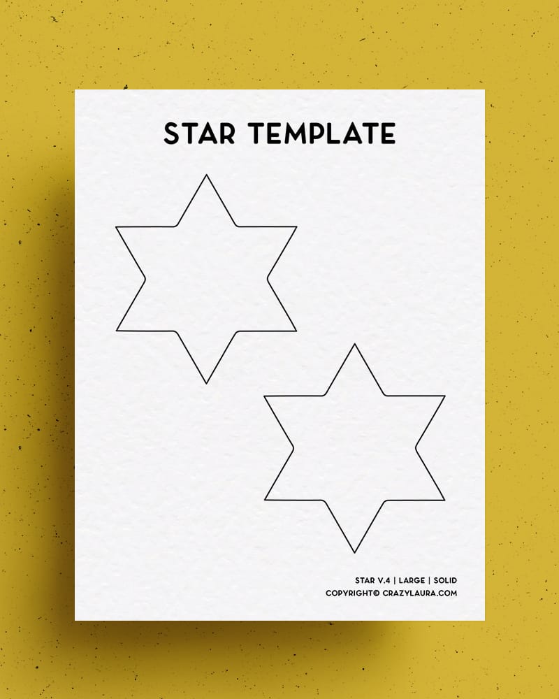 star shape templates with different sizes