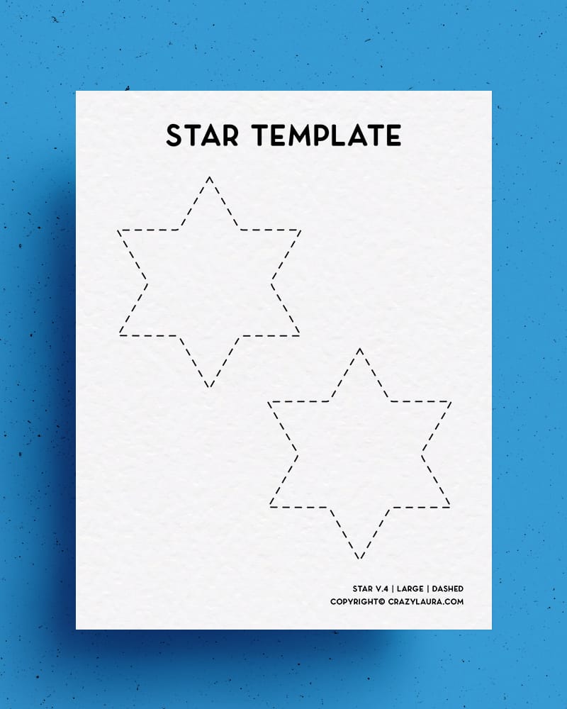 free 6 point star template to print