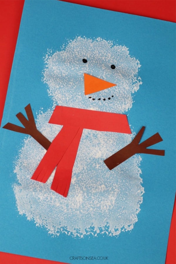 easy snowman art project for winter break
