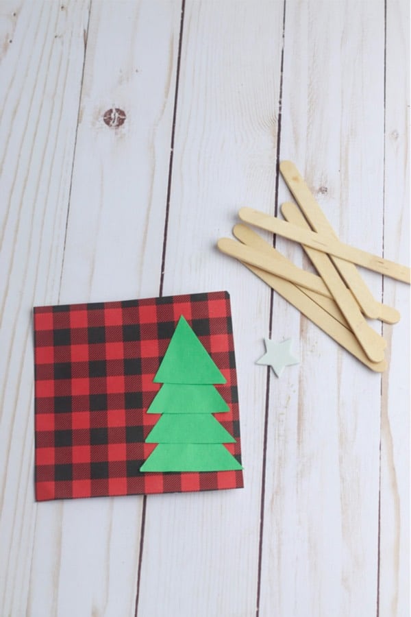 simple childrens craft for christmas with popsicle sticks