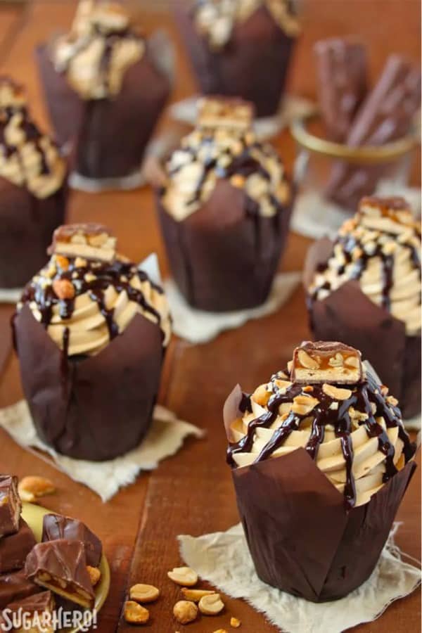 cupcake recipe with snickers candy