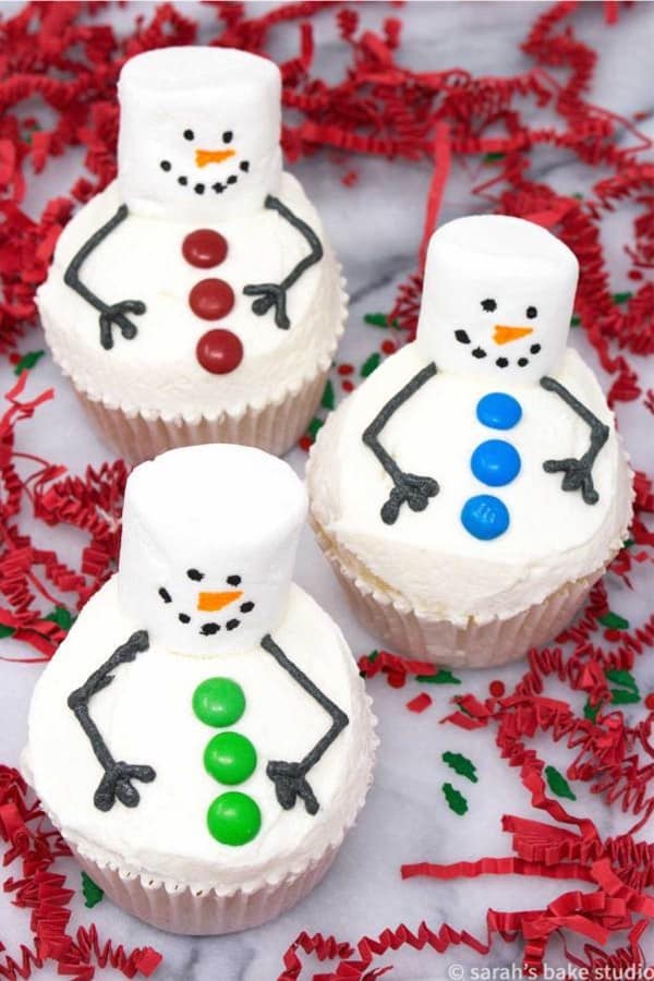 christmas snowman cupcake recipe for kids