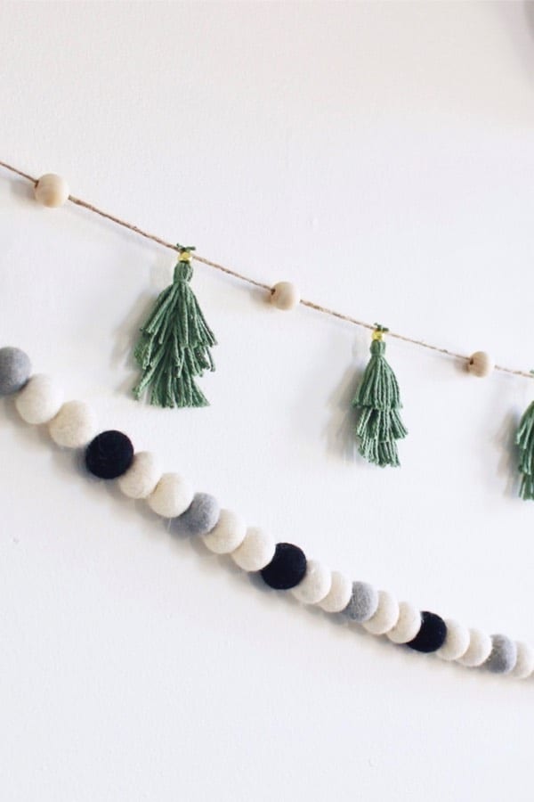 christmas garland idea with tassels