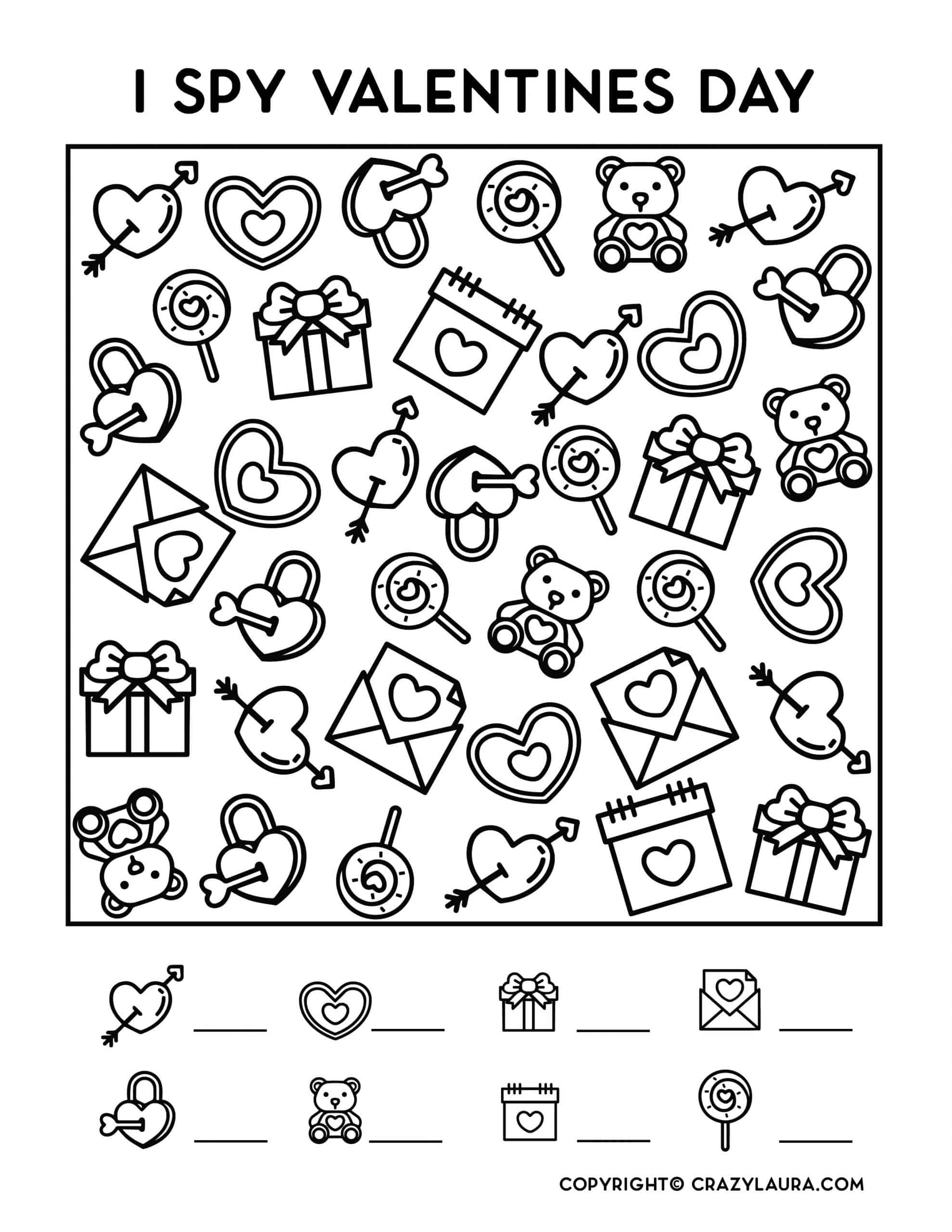 i spy valentines day printable for young kids